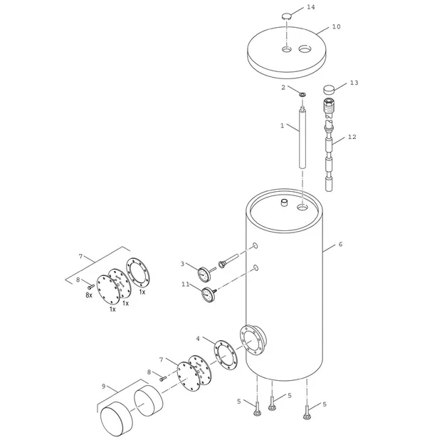 Exploded view Nefit (Bosch) Stora HR300: Totaaloverzicht