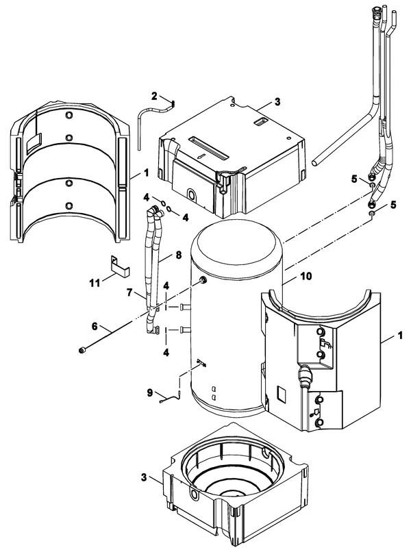 Exploded view Nefit (Bosch) IDU Split 2-6 T: Boiler