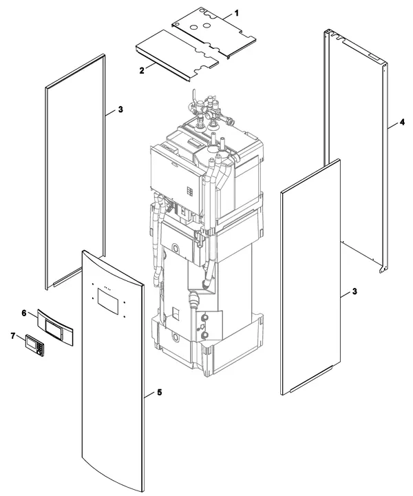 Exploded view Nefit (Bosch) IDU Split 2-6 T: Mantel