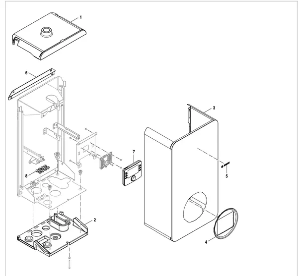 Exploded view Bosch Compress Hybrid 3000i AWS (HC3000iAW 6 I): Toestelmantel