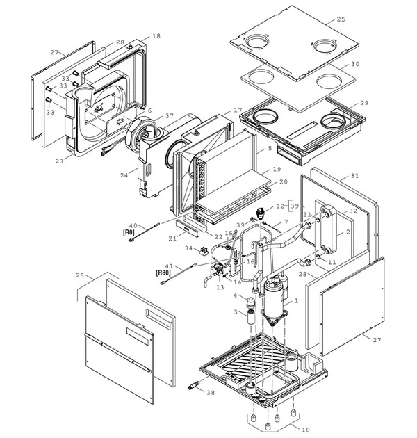 Exploded view Bosch Compress 3800i EW (CS3800IEW 9): Luchtomspoelde ruimte