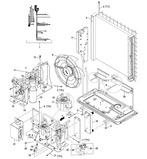 Exploded view Bosch Compress 7400i AW (CS7400iAW 5 OR): Koelmiddelcircuit