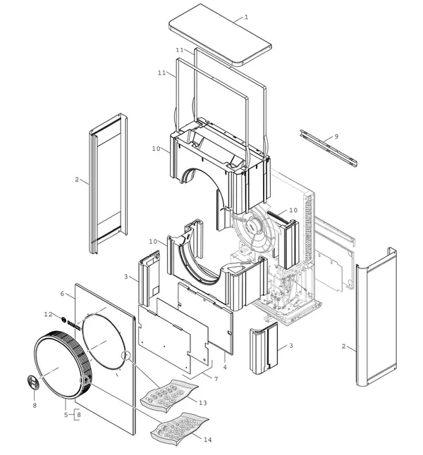 Exploded view Bosch Compress 7400i AW (CS7400iAW 7 OR): Toestelmantel