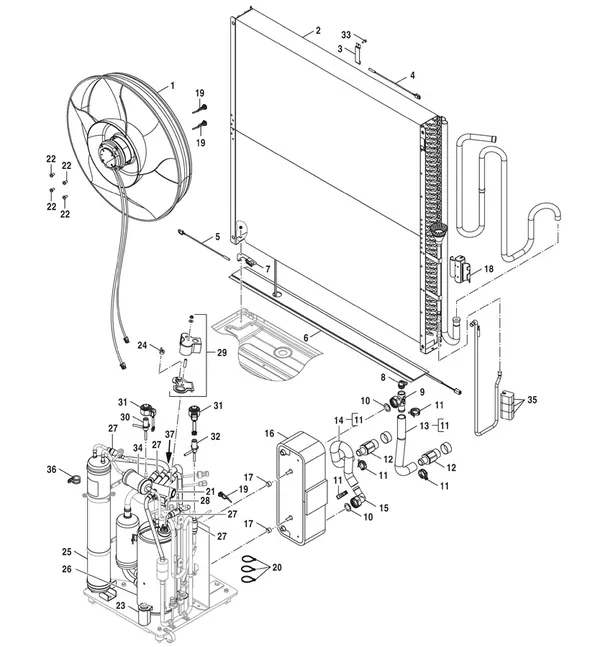 Exploded view Bosch Compress 5800i AW 12 OR-T: Koelmiddelcircuit