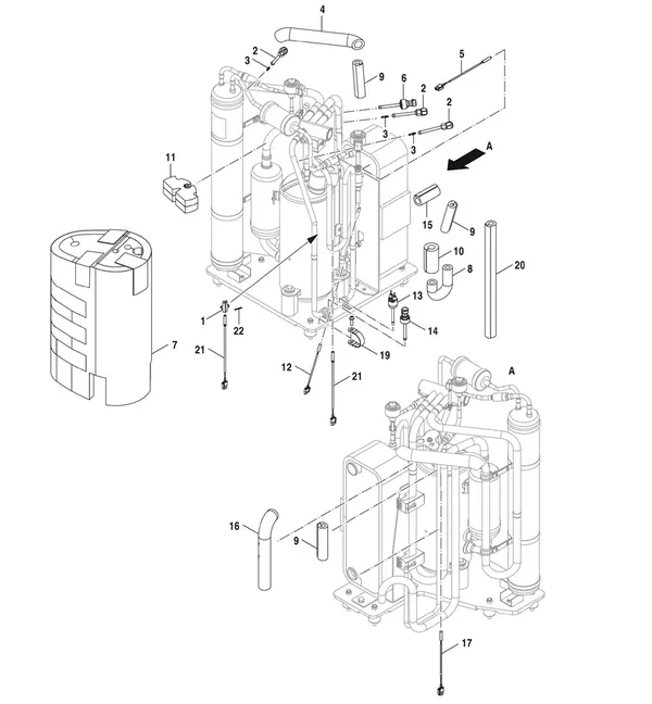 Exploded view Bosch Compress 5800i AW 12 OR-T: Sensoren en isolatie