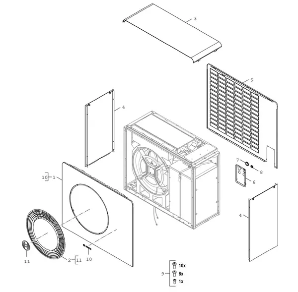 Exploded view Bosch Compress 5800i AW 12 OR-T: Toestelmantel