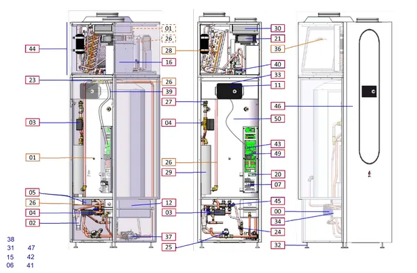 Exploded view Inventum Modul-AIR Blue: Totaaloverzicht