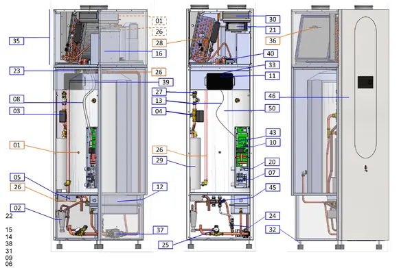 Exploded view Inventum Modul-AIR Red: Totaaloverzicht