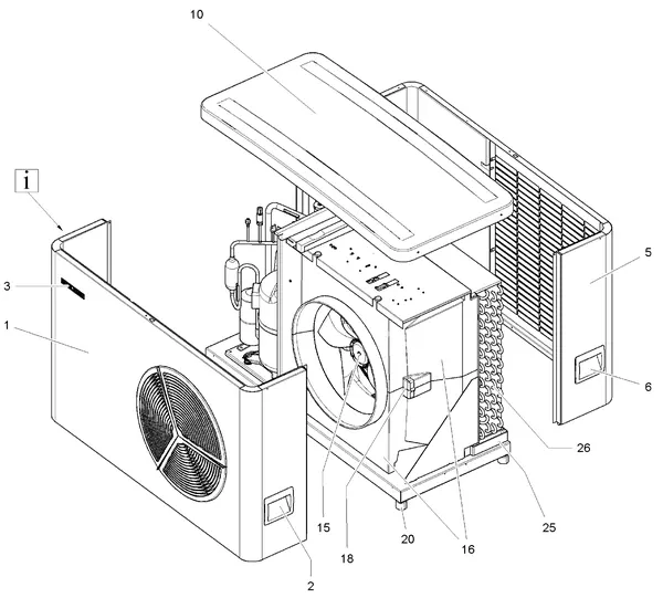 Exploded view Stiebel Eltron WPL 10 AC MIT R407C (07/2011): Mantel