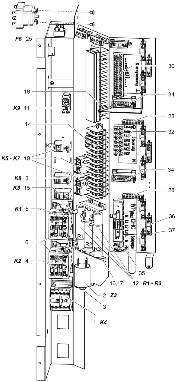Exploded view Stiebel Eltron WPC 5-13 COOL MIT R410A (11/2004): Elektra