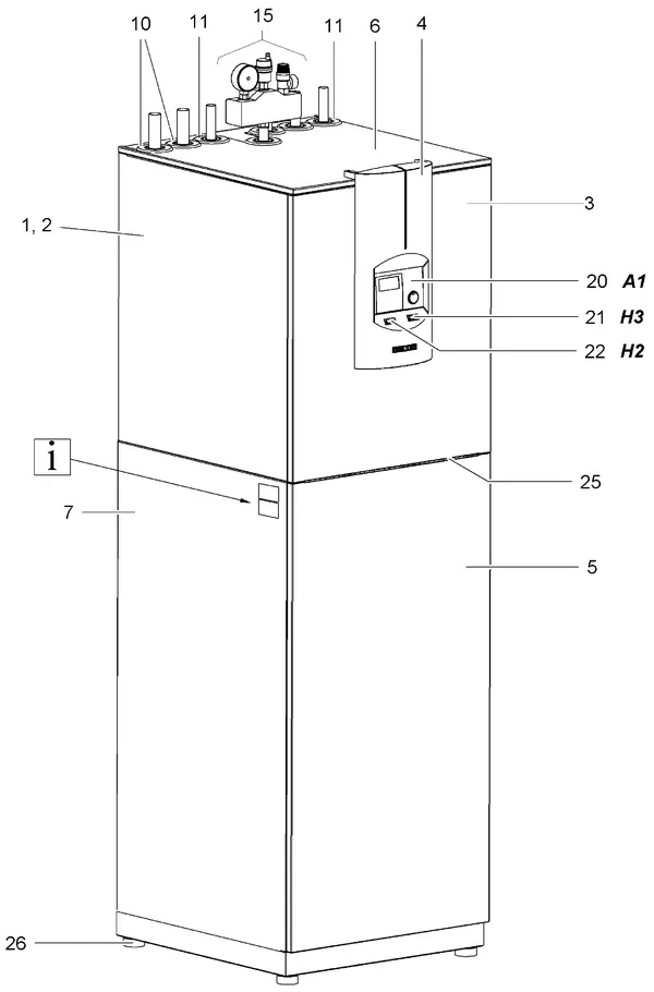 Exploded view Stiebel Eltron WPC 5-13 COOL MIT R410A (11/2004): Mantel