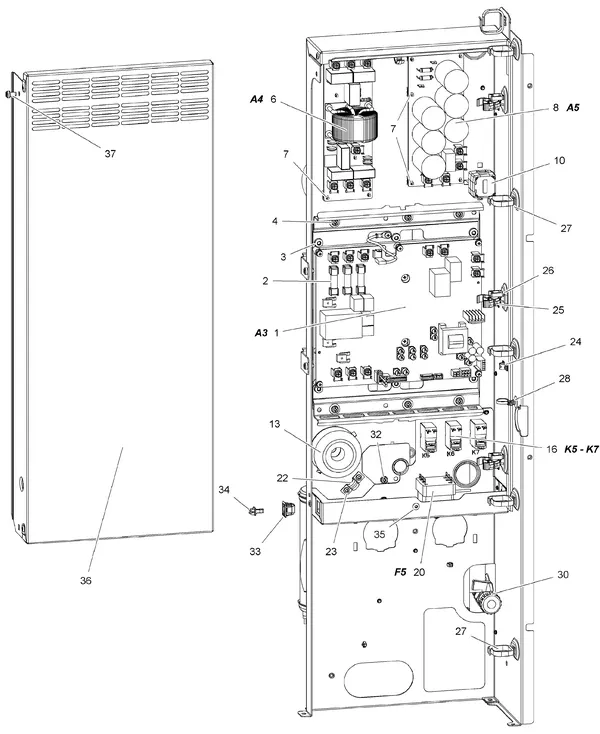 Exploded view Stiebel Eltron WPL 19, 24 (09/2016): Regelkast