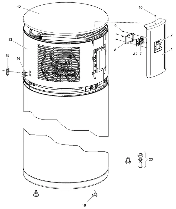 Exploded view Stiebel Eltron WWK 220, 300 ELECTRONIC (01/2013-02/2014): Mantel