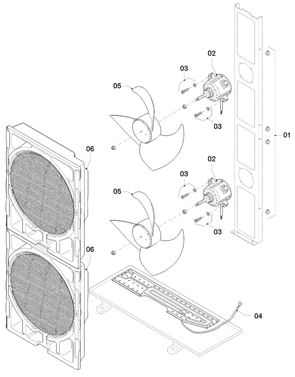 Exploded view Vaillant aroTHERM VWL 155/2 A 400V: Luchtunit