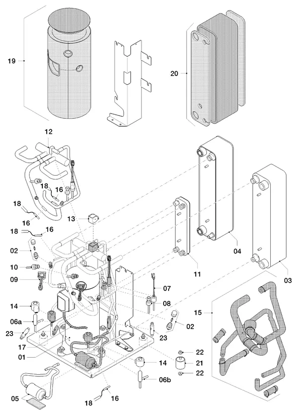Exploded view Vaillant flexoTHERM VWF 57/4: Refrigerant circuit
