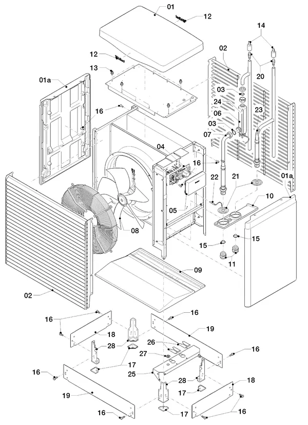 Exploded view Vaillant flexoTHERM VWF 87/4: Buitenunit