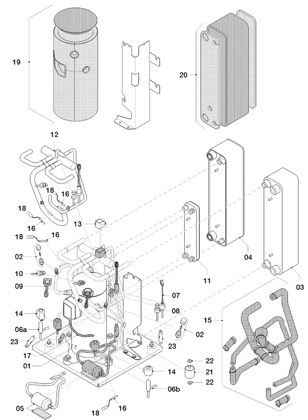 Exploded view Vaillant flexoTHERM VWF 87/4: Refrigerant circuit