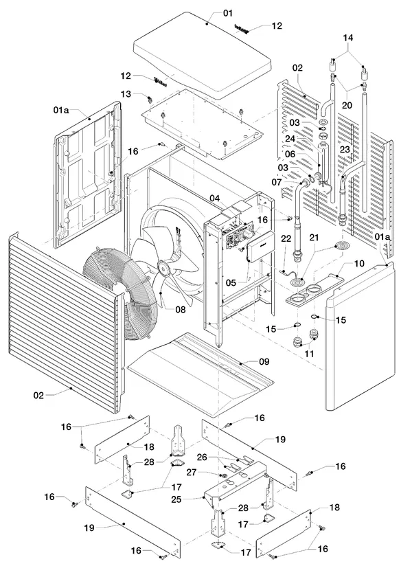 Exploded view Vaillant flexoTHERM VWF 117/4: Buitenunit