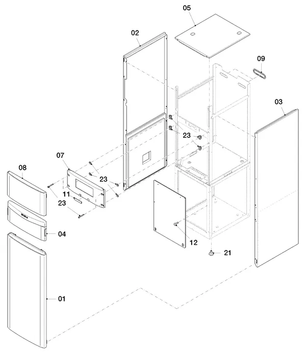 Exploded view Vaillant flexoTHERM VWF 58/4: Manteldelen