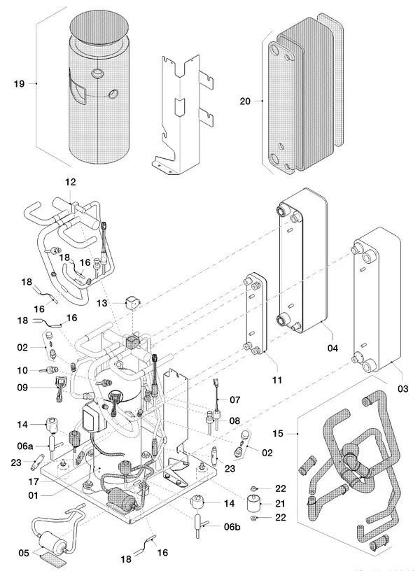 Exploded view Vaillant flexoTHERM VWF 58/4: Refrigerant circuit