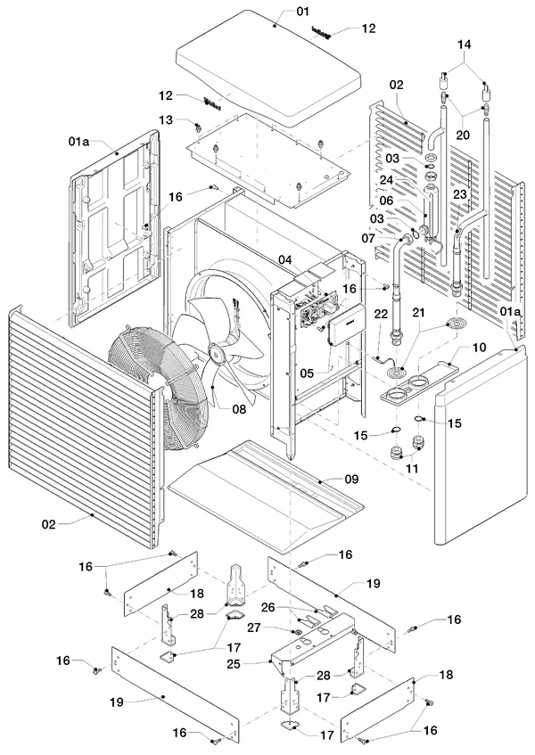 Exploded view Vaillant flexoTHERM VWF 88/4: Buitenunit