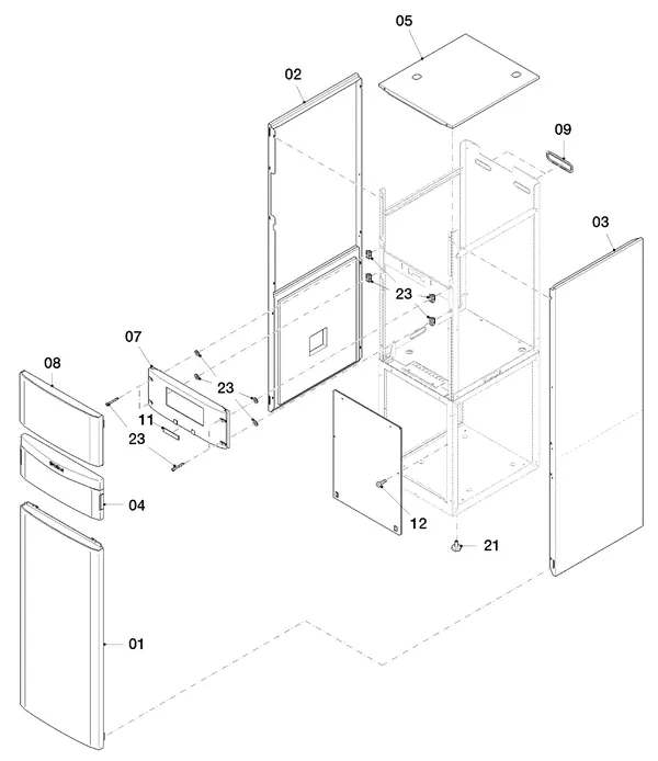 Exploded view Vaillant flexoTHERM VWF 88/4: Manteldelen