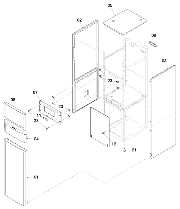 Exploded view Vaillant flexoTHERM VWF 118/4: Manteldelen
