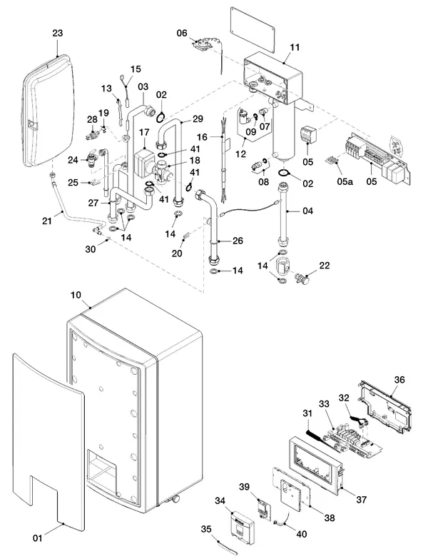 Exploded view Vaillant aroTHERM VWZ MEH 61: Totaaloverzicht