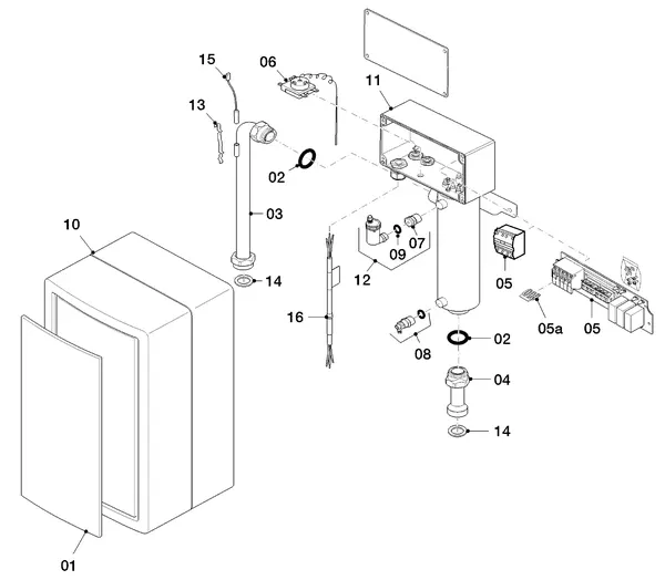 Exploded view Vaillant aroTHERM VWZ MEH 60: Totaaloverzicht