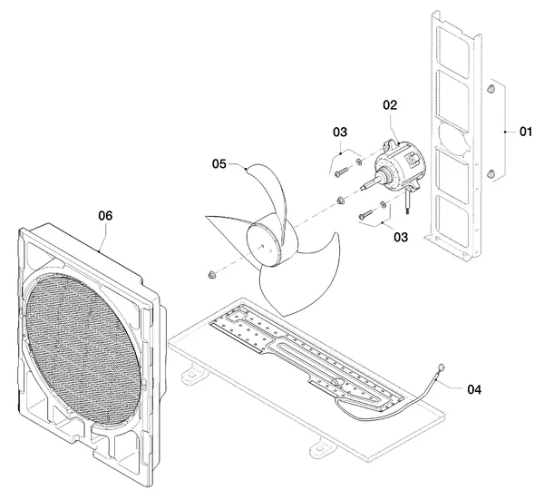 Exploded view Vaillant aroTHERM VWL 55/3 A 230V: Luchtunit