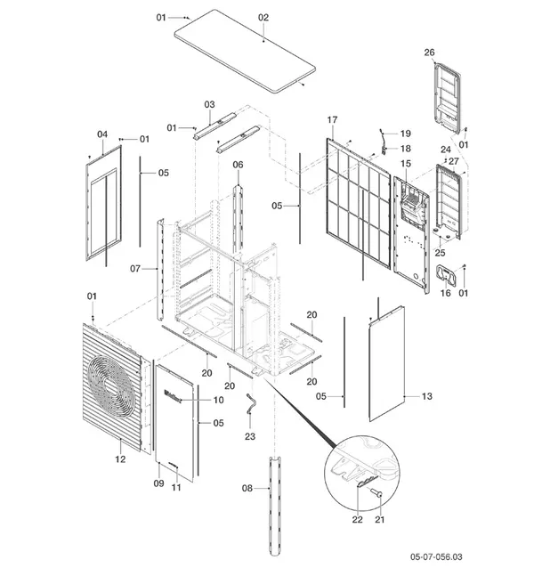Exploded view Vaillant aroTHERM VWL 75/6 A: Manteldelen