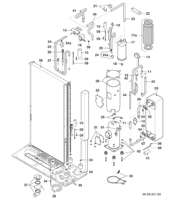 Exploded view Vaillant aroTHERM VWL 125/6 A 400V: Koudecircuit