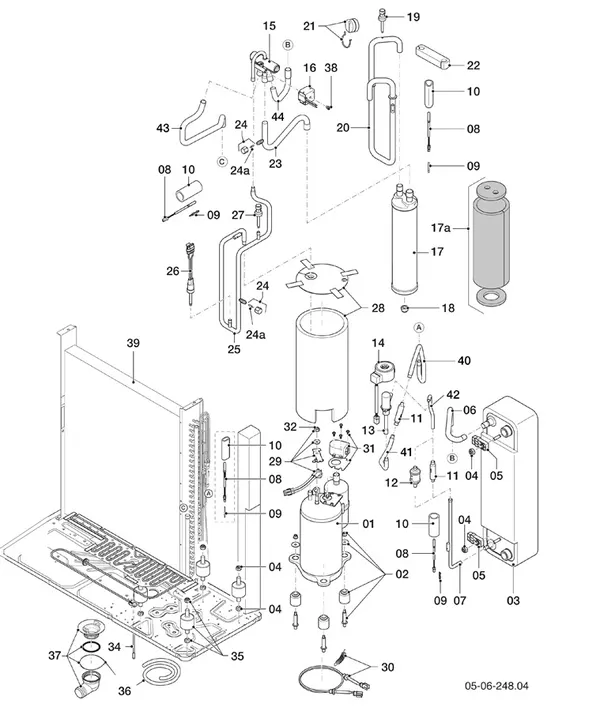 Exploded view Vaillant aroTHERM VWL 35/6 A: Koudecircuit
