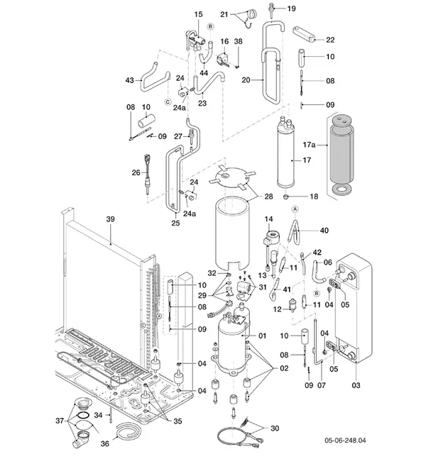 Exploded view Vaillant aroTHERM VWL 65/6 A: Koudecircuit