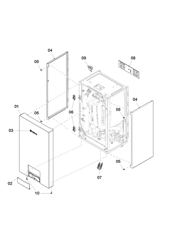 Exploded view Vaillant aroTHERM Split plus VWL 77/8.2 IS S1: Manteldelen