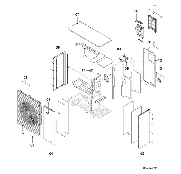Exploded view Vaillant aroTHERM Pro VWL 75/7.1 A 230V: Manteldelen