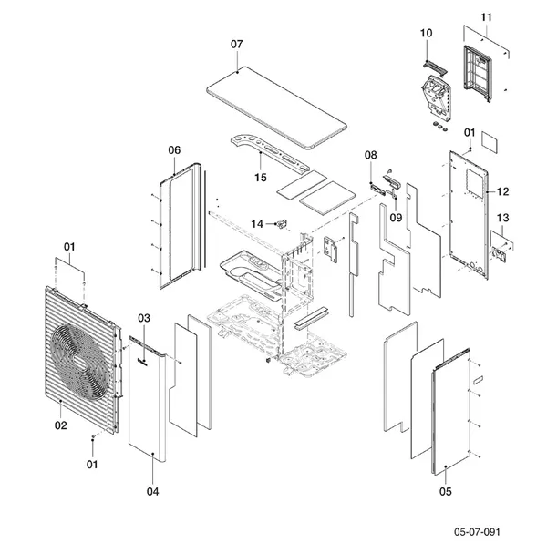 Exploded view Vaillant aroTHERM Pro VWL 115/7.1 A 400V: Manteldelen