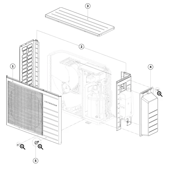 Exploded view Intergas Xtend Mono buitenunit: Mantel