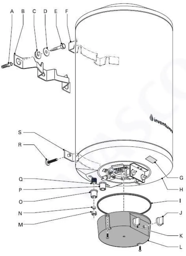 Exploded view Inventum EDR 50 Hoogvermogen: Totaaloverzicht