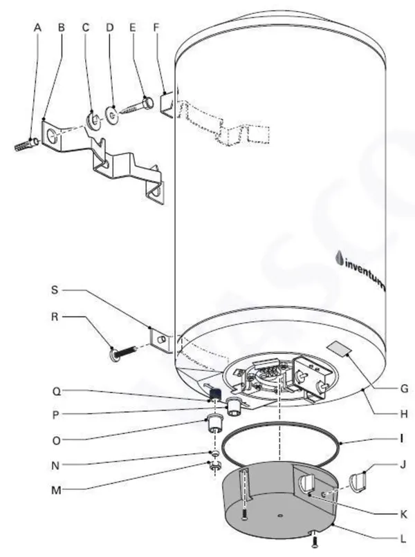 Exploded view Inventum EDR 120 Hoogvermogen: Totaaloverzicht