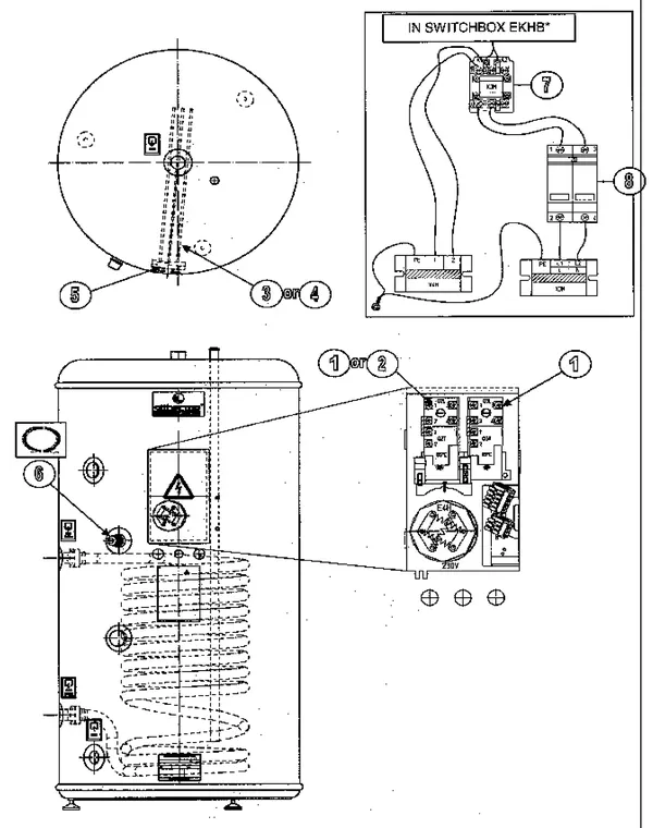 Exploded view Daikin EKHWS300B3Z2 | warmwatertank 300 liter: Boiler