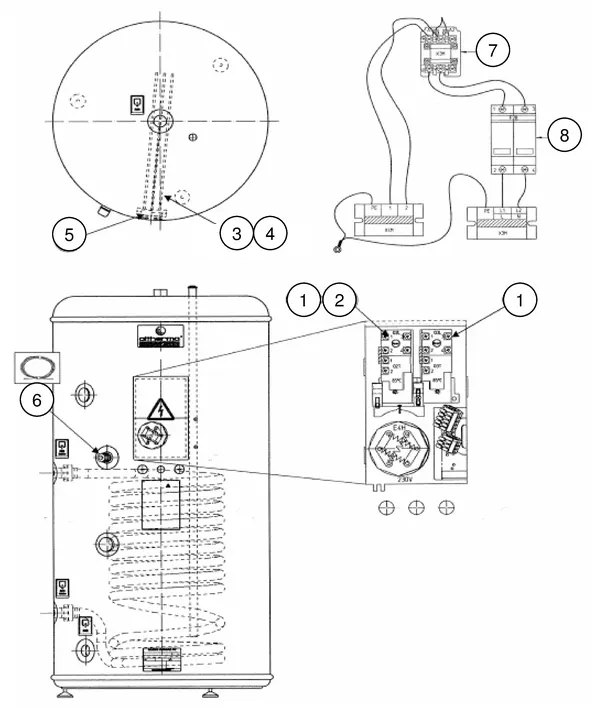 Exploded view Daikin EKHWS300B3Z2 | warmwatertank 300 liter: Boiler