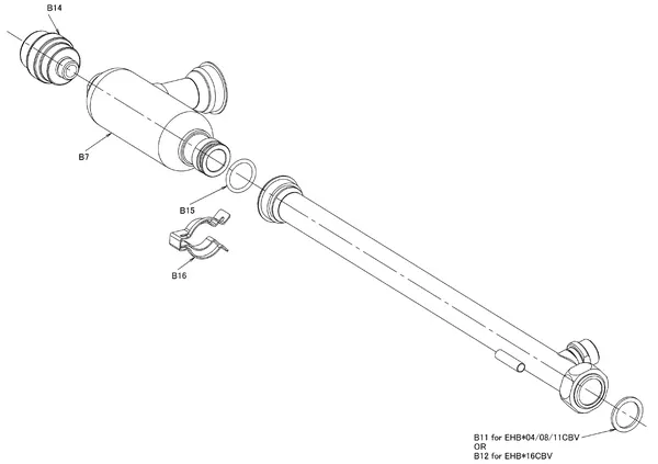 Exploded view Daikin EHBH08CB9W | LT binnendeel 8kW 400V: Waterzijdig