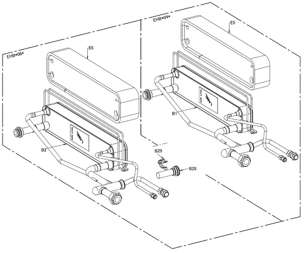 Exploded view Daikin EHBX04CB3V | LT binnendeel 4kW 230V: Wisselaar