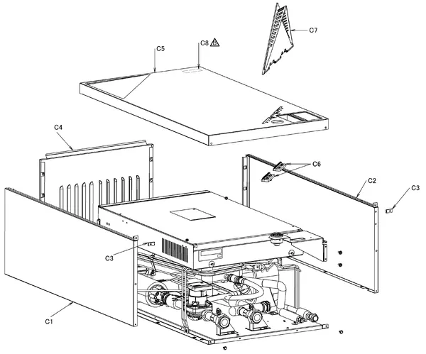 Exploded view Daikin EHBX11CB9W | LT binnendeel 9kW 400V: Mantel