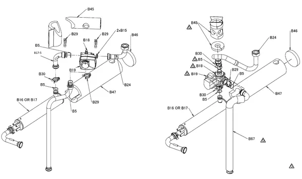 Exploded view Daikin EHVH04S18CB3V | LT binnendeel 4kW 230V: Verwarmer