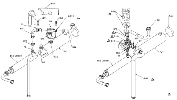 Exploded view Daikin EHVX04S18CB3V | LT binnendeel 4kW 230V: Verwarmer