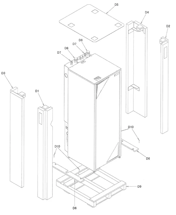 Exploded view Daikin EHVX08S18CB3V | vloermodel 8kW: Mantel