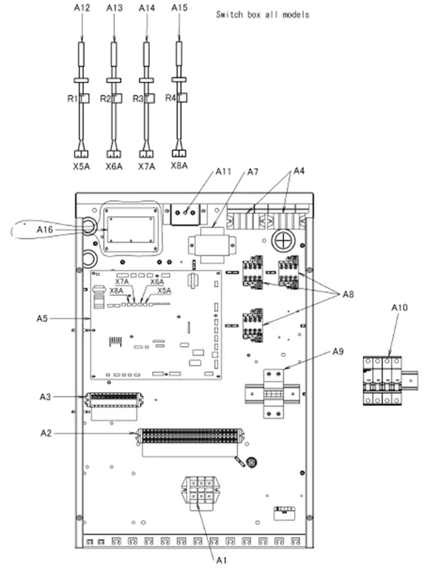 Exploded view Daikin EHVX08S26CB9W | vloermodel 8kW: Schakelkast