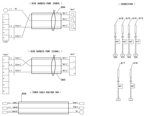 Exploded view Daikin 3 R F - EHFH03S18DJ3V | binnendeel: Draadbomen